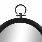 18"x30" Arched Wall Mirror Black, Traditional Farmhouse Style with Stepped Frame, Wall Mounted
