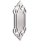 54"x14" Full Length Frameless Wall Mirror, Modern Venetian Style Glass, Wall Mounted