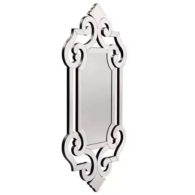 54"x14" Full Length Frameless Wall Mirror, Modern Venetian Style Glass, Wall Mounted