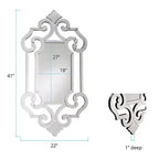 54"x14" Full Length Frameless Wall Mirror, Modern Venetian Style Glass, Wall Mounted