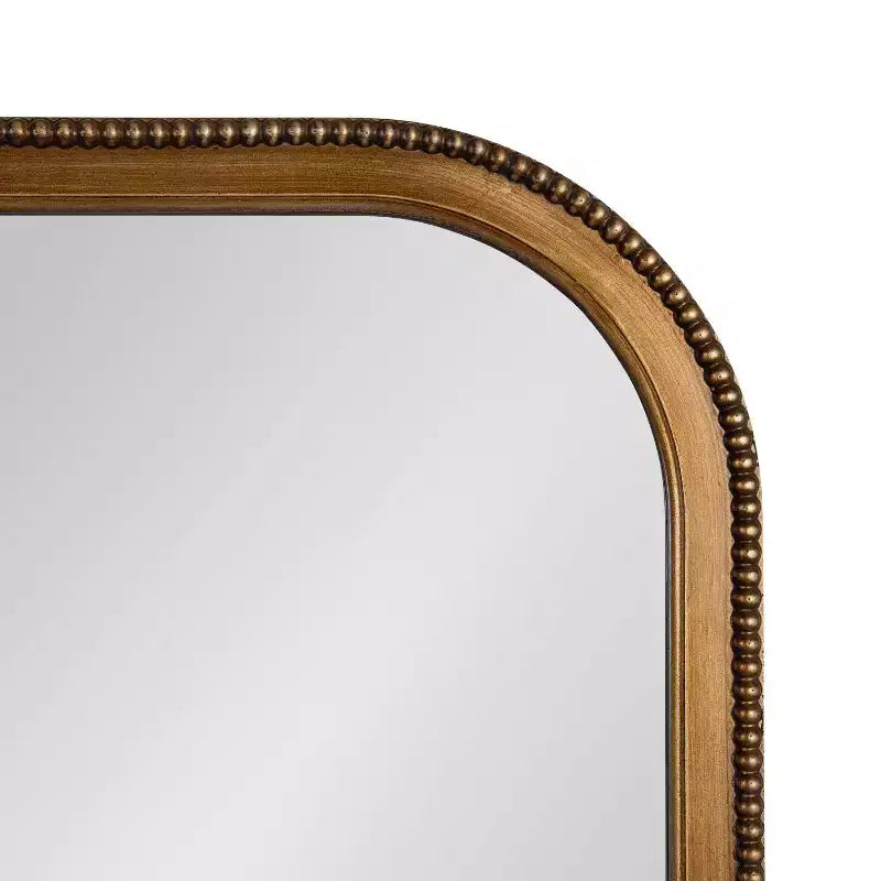 40"x30" Arched Wall Mirror Gold, Baroque-Inspired Ornate Frame with Crown Detail, Wall Mounted