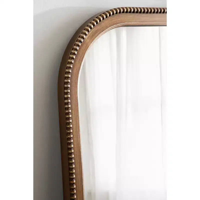40"x30" Arched Wall Mirror Gold, Baroque-Inspired Ornate Frame with Crown Detail, Wall Mounted