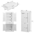 Tall Wooden Storage Cabinet with 4 Shutter Doors, 6 Shelves and 1 Drawer, 71.6" Height