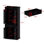 Tall Wooden Storage Cabinet with 4 Shutter Doors, 6 Shelves and 1 Drawer, 71.6" Height