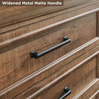 46 Farmhouse 5 Drawers Dresser for Bedroom, Tall Wood Chest of Drawers with Natural Texture for Bedroom, Living Room