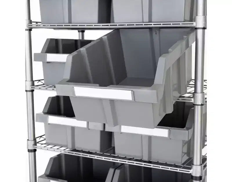 7-Tier NSF-Certified 22-Bin Rack Storage System, Steel Wire with Mobile Wheels and Leveling Feet