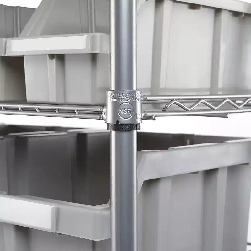 7-Tier NSF-Certified 22-Bin Rack Storage System, Steel Wire with Mobile Wheels and Leveling Feet