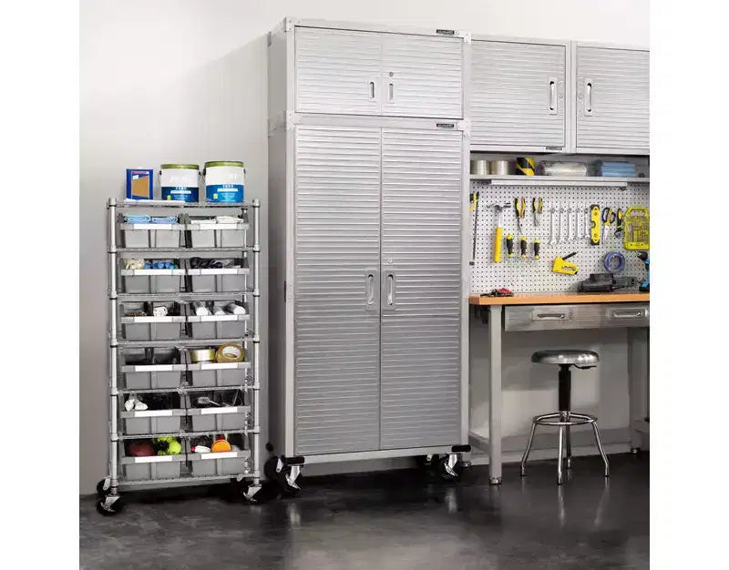 7-Tier NSF-Certified 22-Bin Rack Storage System, Steel Wire with Mobile Wheels and Leveling Feet