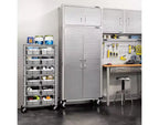 7-Tier NSF-Certified 22-Bin Rack Storage System, Steel Wire with Mobile Wheels and Leveling Feet