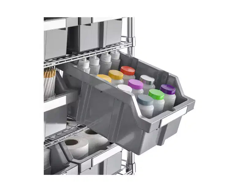 7-Tier NSF-Certified 22-Bin Rack Storage System, Steel Wire with Mobile Wheels and Leveling Feet