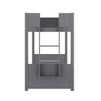 Kids Twin-Over-Twin Bunk Bed, Convertible to 2 Twin Beds, Solid Wood Frame with Ladder and Guardrails