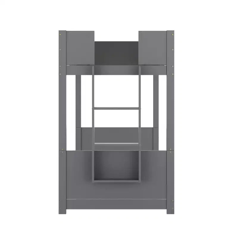 Kids Twin-Over-Twin Bunk Bed, Convertible to 2 Twin Beds, Solid Wood Frame with Ladder and Guardrails