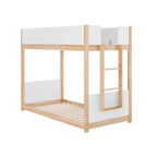 Kids Twin-Over-Twin Bunk Bed, Convertible to 2 Twin Beds, Solid Wood Frame with Ladder and Guardrails