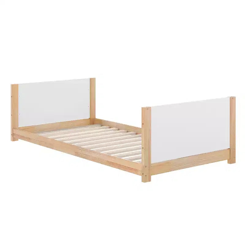 Kids Twin-Over-Twin Bunk Bed, Convertible to 2 Twin Beds, Solid Wood Frame with Ladder and Guardrails