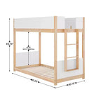 Kids Twin-Over-Twin Bunk Bed, Convertible to 2 Twin Beds, Solid Wood Frame with Ladder and Guardrails