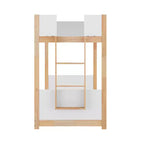 Kids Twin-Over-Twin Bunk Bed, Convertible to 2 Twin Beds, Solid Wood Frame with Ladder and Guardrails