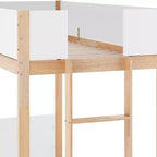 Kids Twin-Over-Twin Bunk Bed, Convertible to 2 Twin Beds, Solid Wood Frame with Ladder and Guardrails
