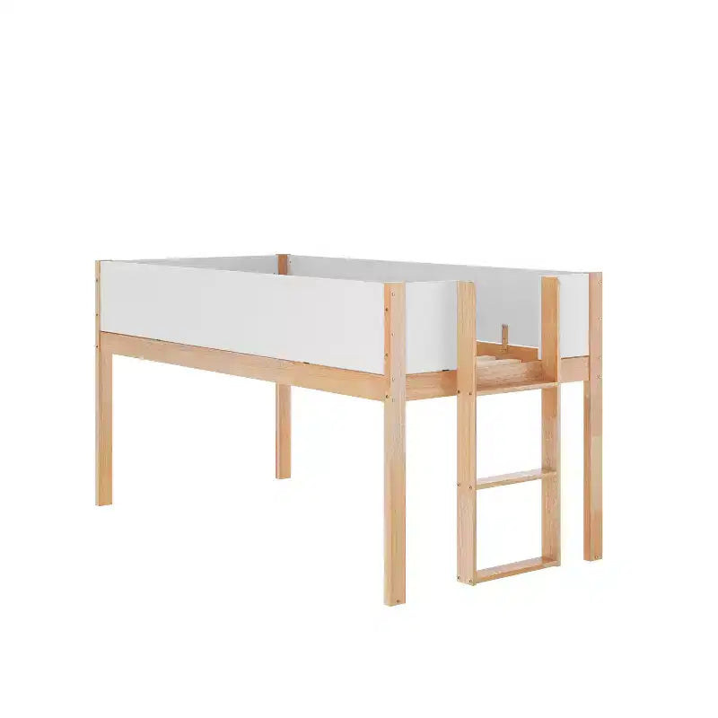 Kids Twin-Over-Twin Bunk Bed, Convertible to 2 Twin Beds, Solid Wood Frame with Ladder and Guardrails