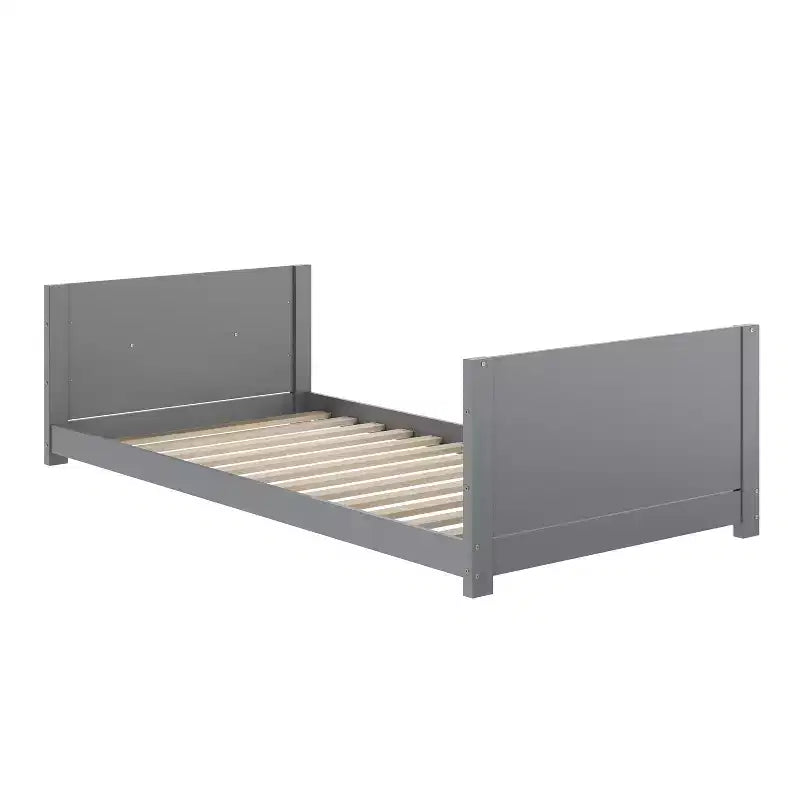 Kids Twin-Over-Twin Bunk Bed, Convertible to 2 Twin Beds, Solid Wood Frame with Ladder and Guardrails