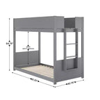 Kids Twin-Over-Twin Bunk Bed, Convertible to 2 Twin Beds, Solid Wood Frame with Ladder and Guardrails
