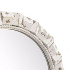 36" Distressed White Arched Rectangle Wall Mirror, Vintage Style MDF Frame, Accent and Vanity