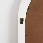 36" Distressed White Arched Rectangle Wall Mirror, Vintage Style MDF Frame, Accent and Vanity