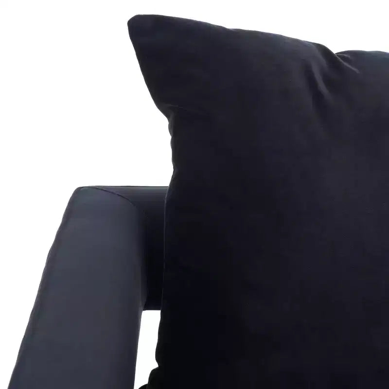 Upholstered Club Chair, Black & Chrome Cotton Accent Chair for Living Room or Bedroom