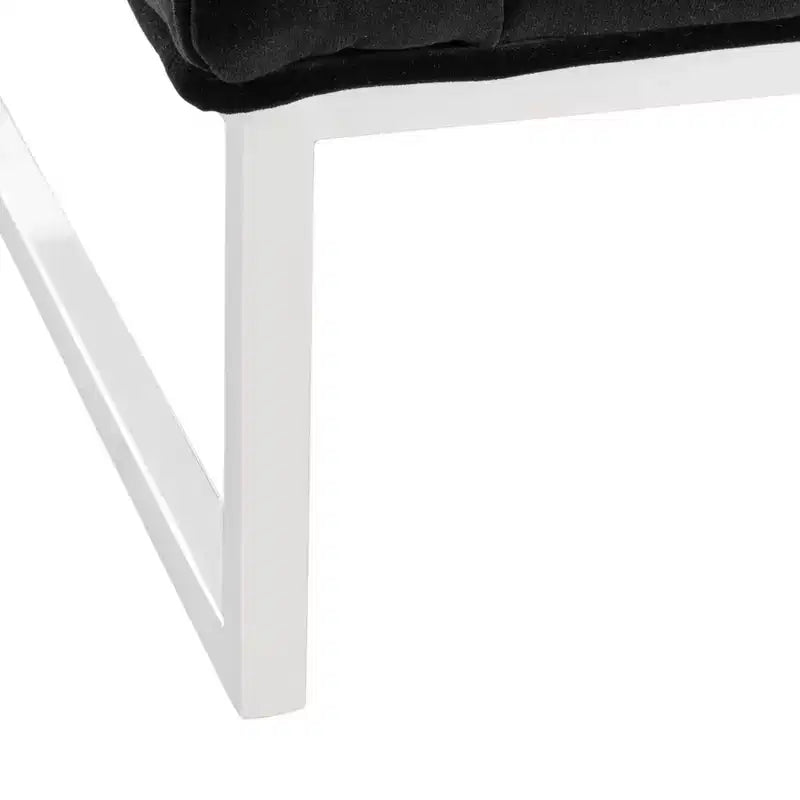 Upholstered Club Chair, Black & Chrome Cotton Accent Chair for Living Room or Bedroom