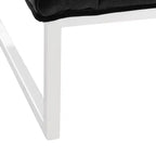 Upholstered Club Chair, Black & Chrome Cotton Accent Chair for Living Room or Bedroom