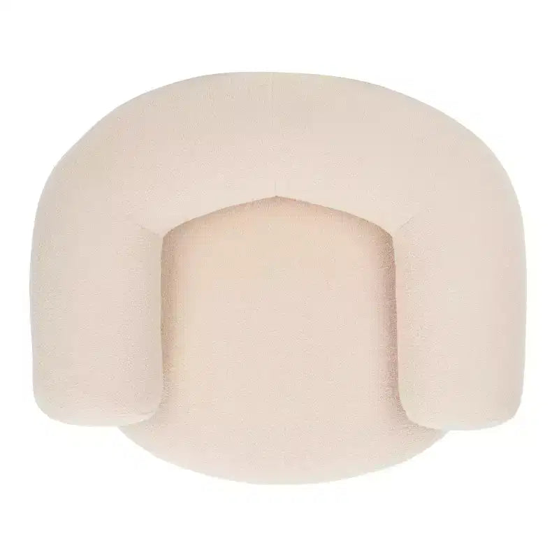 Swivel Accent Chair in Sand, Faux Lambswool Polyester Upholstered Chair with Pine Wood Frame