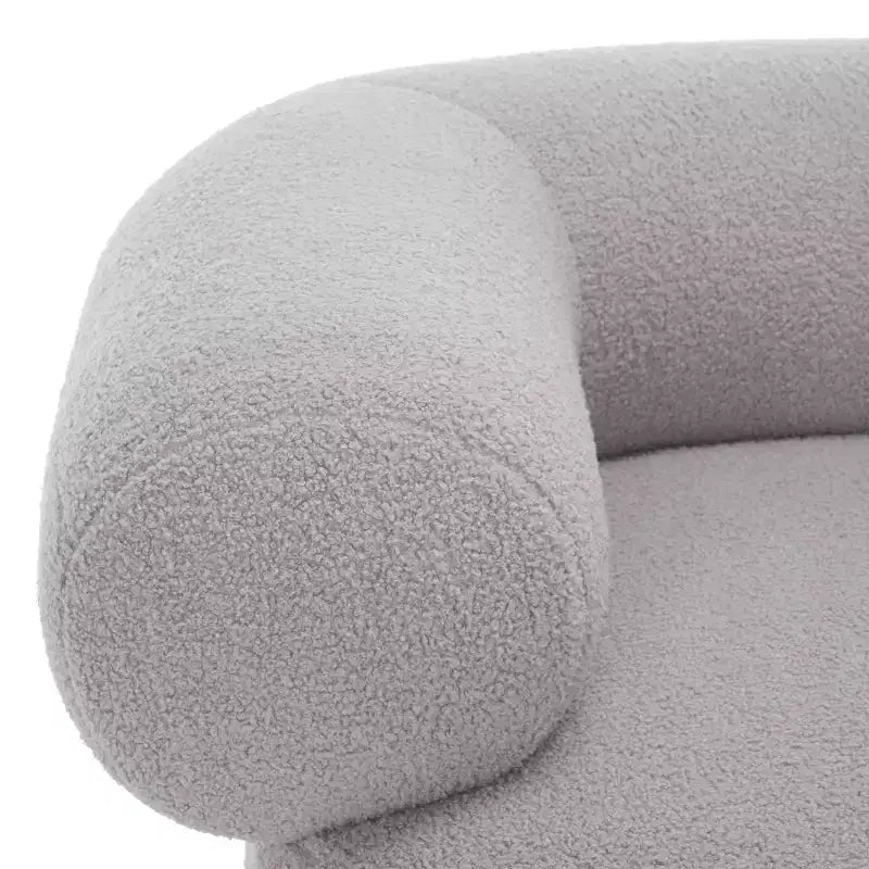 Swivel Accent Chair in Sand, Faux Lambswool Polyester Upholstered Chair with Pine Wood Frame