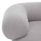 Swivel Accent Chair in Sand, Faux Lambswool Polyester Upholstered Chair with Pine Wood Frame