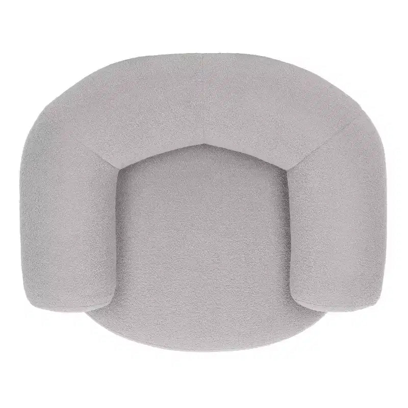 Swivel Accent Chair in Sand, Faux Lambswool Polyester Upholstered Chair with Pine Wood Frame