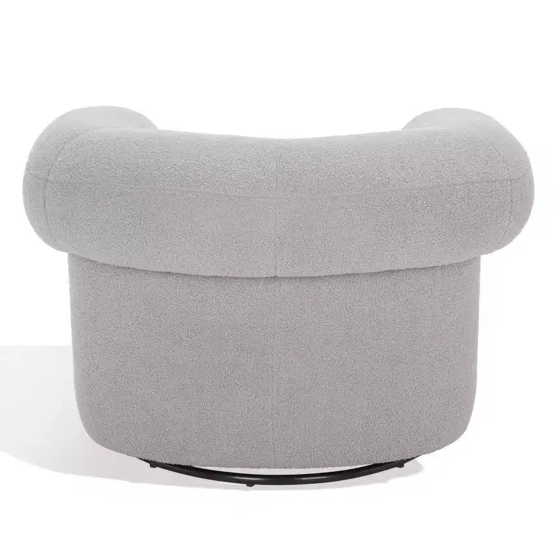 Swivel Accent Chair in Sand, Faux Lambswool Polyester Upholstered Chair with Pine Wood Frame