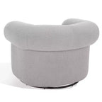 Swivel Accent Chair in Sand, Faux Lambswool Polyester Upholstered Chair with Pine Wood Frame