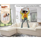 108 L-Shaped Boneless Sectional Sofa, Modern Oversized Cloud Couch for Living Room, No Assembly