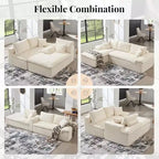 108 L-Shaped Boneless Sectional Sofa, Modern Oversized Cloud Couch for Living Room, No Assembly