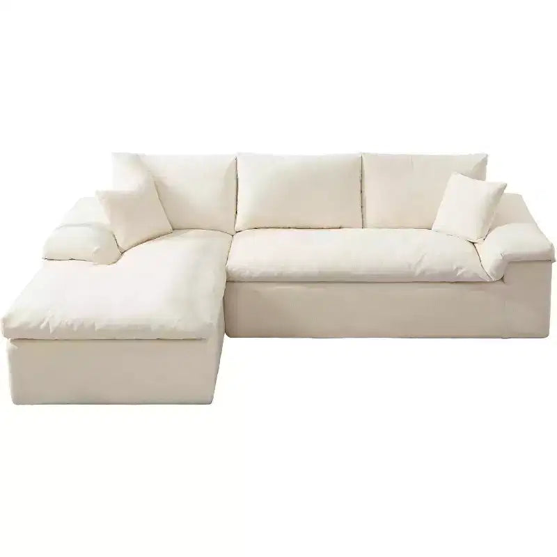 108 L-Shaped Boneless Sectional Sofa, Modern Oversized Cloud Couch for Living Room, No Assembly
