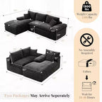 108 L-Shaped Boneless Sectional Sofa, Modern Oversized Cloud Couch for Living Room, No Assembly