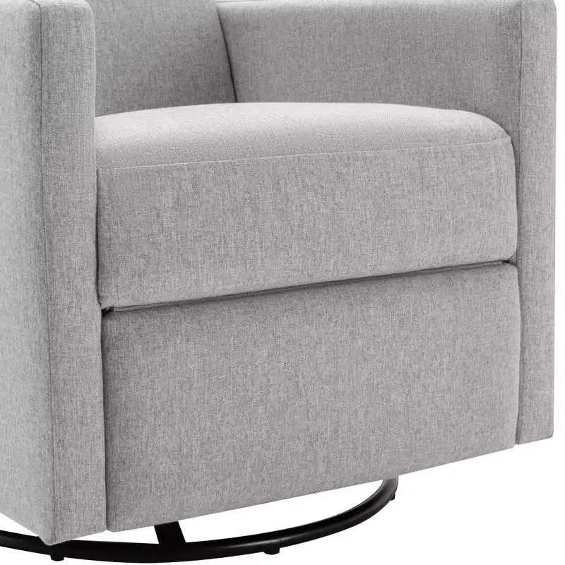 Modern Upholstered Rocker Nursery Chair, 360° Swivel Glider with Adjustable Recline 95°-160°, Linen, Gray