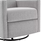 Modern Upholstered Rocker Nursery Chair, 360° Swivel Glider with Adjustable Recline 95°-160°, Linen, Gray