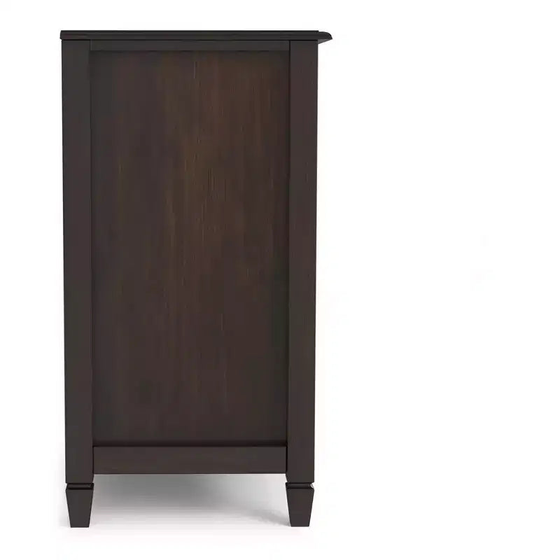 60" Wide Storage Cabinet Buffet, Solid Pine with Tempered Glass Doors and Adjustable Shelves, British Colonial Style