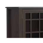 60" Wide Storage Cabinet Buffet, Solid Pine with Tempered Glass Doors and Adjustable Shelves, British Colonial Style