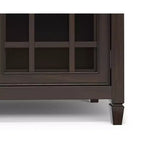 60" Wide Storage Cabinet Buffet, Solid Pine with Tempered Glass Doors and Adjustable Shelves, British Colonial Style