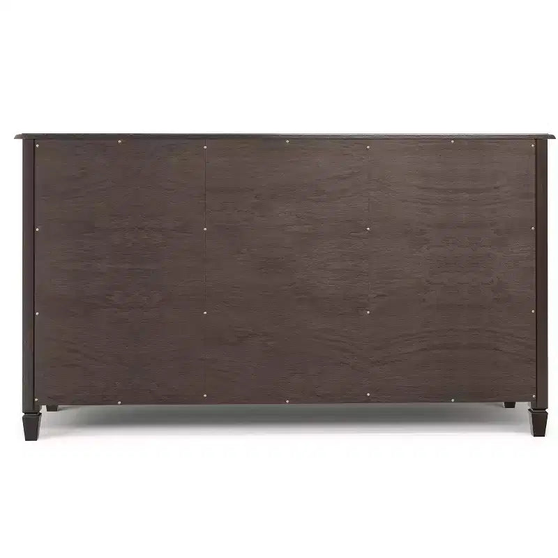60" Wide Storage Cabinet Buffet, Solid Pine with Tempered Glass Doors and Adjustable Shelves, British Colonial Style
