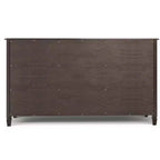 60" Wide Storage Cabinet Buffet, Solid Pine with Tempered Glass Doors and Adjustable Shelves, British Colonial Style