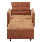 3-in-1 Sleeper Chair Bed, 80" Extra Long Pull Out Lounge, Chenille Single Sofa Bed with Storage Pockets