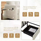 3-in-1 Sleeper Chair Bed, 80" Extra Long Pull Out Lounge, Chenille Single Sofa Bed with Storage Pockets