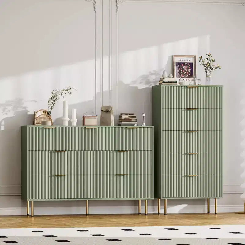 5-Drawer Dresser with Wide Drawers - Modern Wooden Chest for Bedroom, Living Room, Closet & Hallway Storage