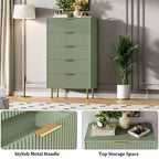 5-Drawer Dresser with Wide Drawers - Modern Wooden Chest for Bedroom, Living Room, Closet & Hallway Storage